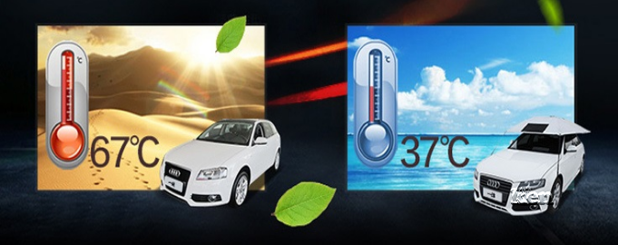 Công dụng chính của ô che nắng xe hơi là bảo vệ xe và giảm nhiệt độ trong xe