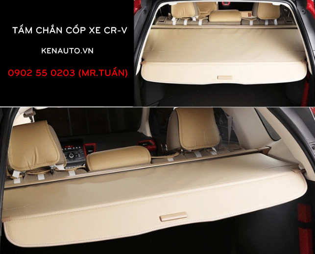 Tam chan cop xe CRV của KenAuto che lấp cái nhìn thiếu gọn gàng cho đống đồ đạc lỉnh kỉnh trong cốp xe